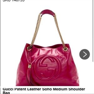 Gucci Soho medium size/Gucci Soho Medium Black Double Leather Chain Shoulder Bag